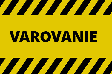 Žlto-čierne šráfovanie s textom "VAROVANIE" tt_varovanie