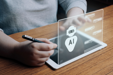 Práca na tablete s AI nástrojom